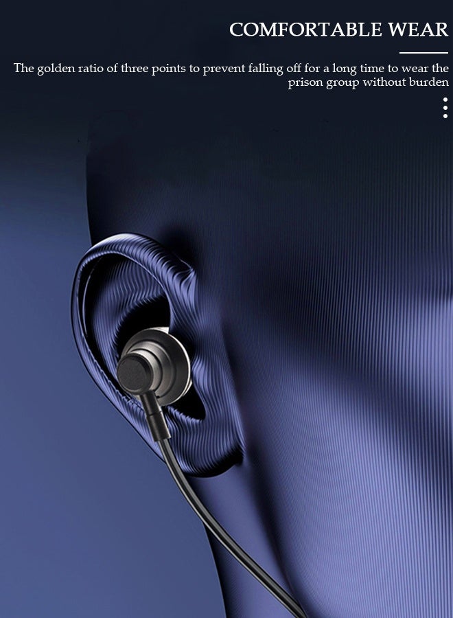 DUNISO سماعات رأس لاسلكية حول الرقبة تعمل بتقنية البلوتوث 5.0 لإجراء مكالمات هاتفية مع وقت تشغيل إضافي طويل يصل إلى 200 ساعة وسماعات أذن لاسلكية حول الرقبة مقاومة للماء لنظامي التشغيل IOS وAndroid - Image 4