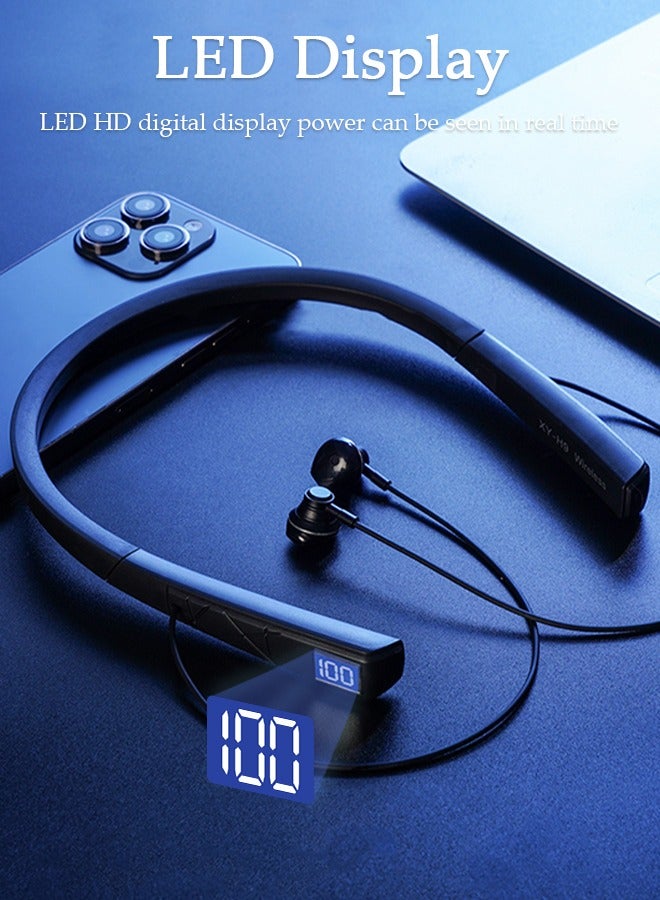 DUNISO Wireless Neckband Headphones Bluetooth 5.0 Headphones for Phone Calls 200H Extra Long Playtime Wireless Stereo Neckband Earbuds Waterproof Earphones for IOS and Android  - Image 3