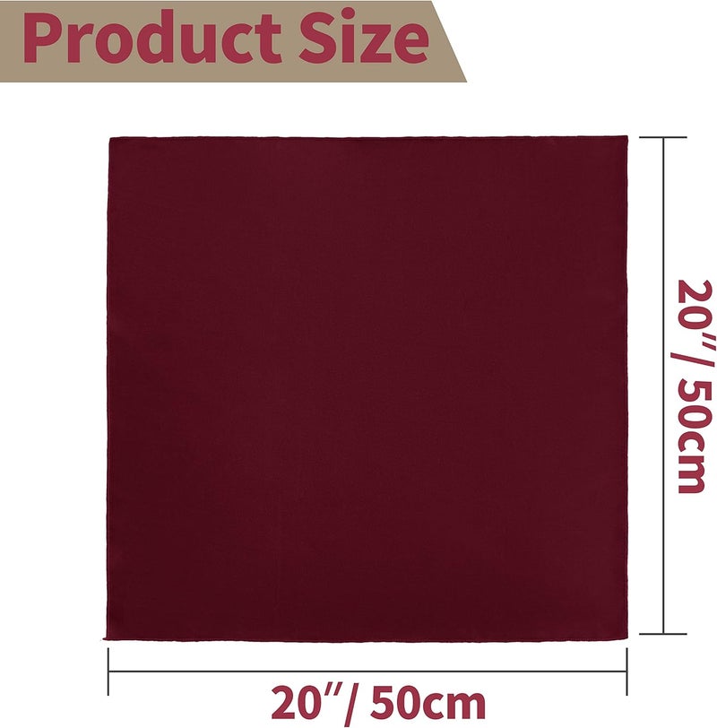 Homiest Burgundy Satin Napkins  12 Pack 20x20 Inches Elegant Wedding  Party Napkins - Image 5