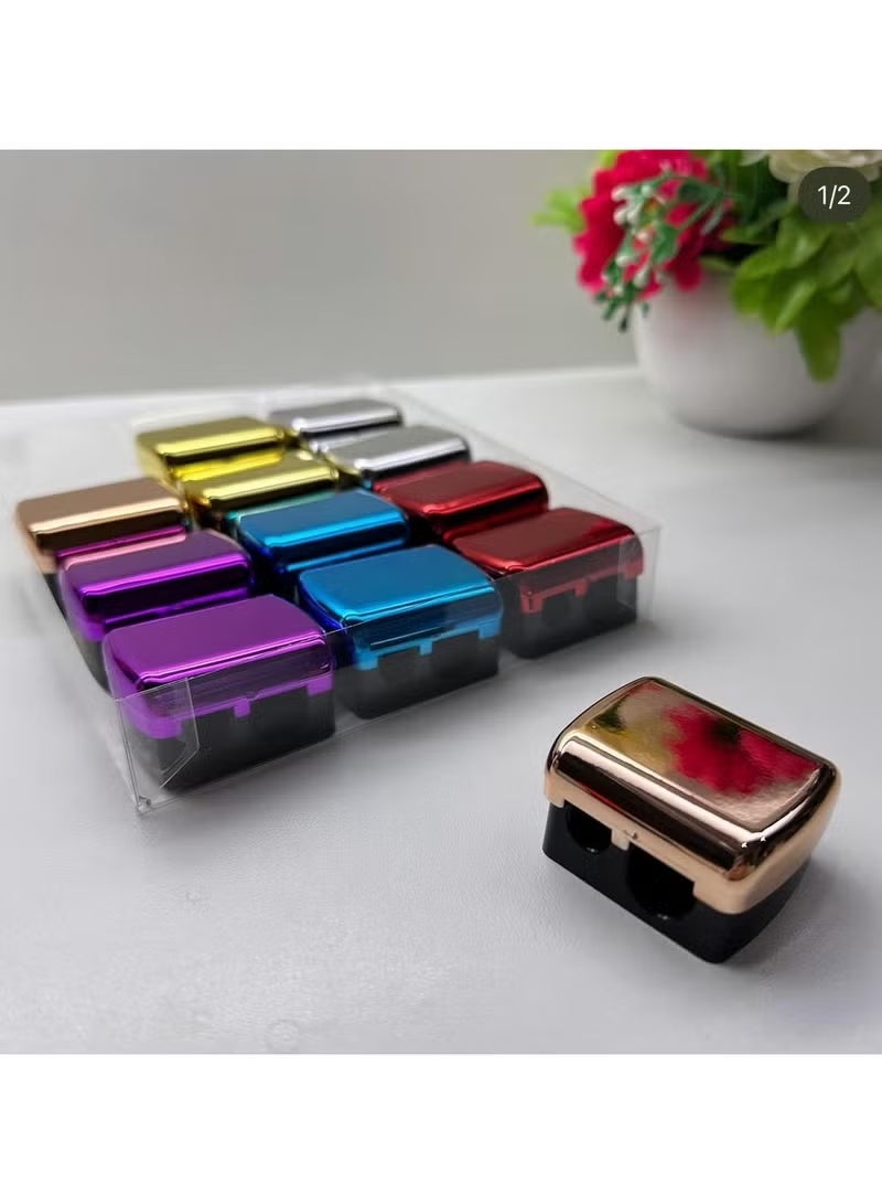 براية مكياج مزدوجة – براية أقلام كحل وأحمر شفاه احترافية سهلة التنظيف (قد يختلف اللون) - Image 5