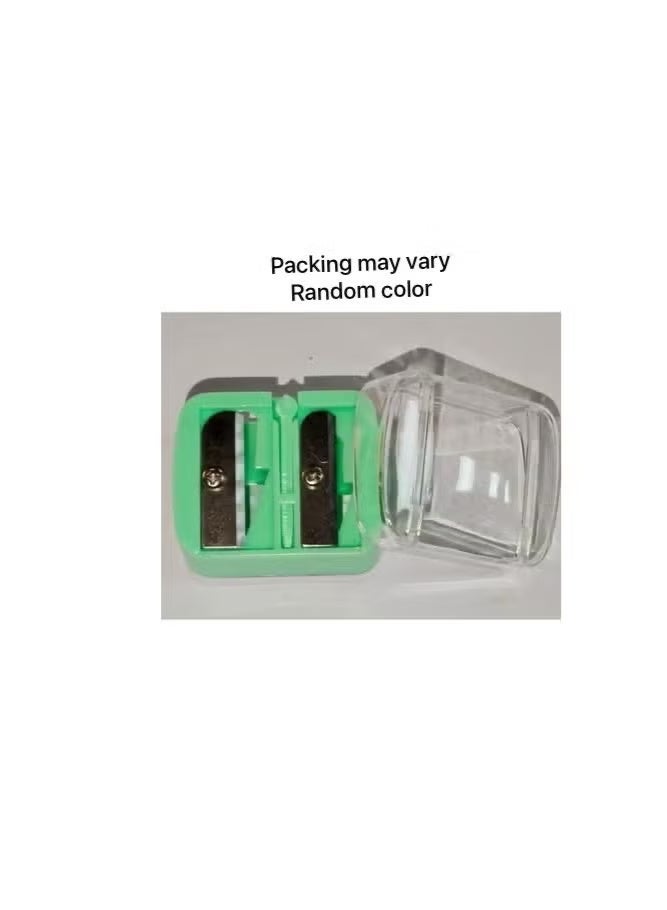 براية مكياج مزدوجة – براية أقلام كحل وأحمر شفاه احترافية سهلة التنظيف (قد يختلف اللون) - Image 1