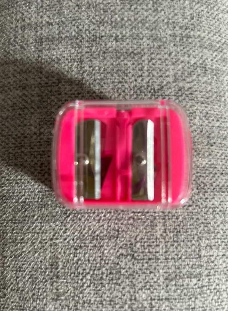 براية مكياج مزدوجة – براية أقلام كحل وأحمر شفاه احترافية سهلة التنظيف (قد يختلف اللون) - Image 3