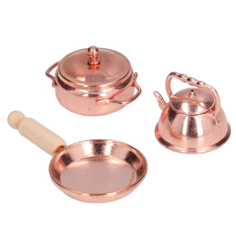 Miniature Kitchen Set: 1:12 Scale Metal Mini Shape Dollhouse Cookware Set - Compact Portable Dollhouse Accessories for 1:12 Dollhouse, Children Aged 3+ - Image 4