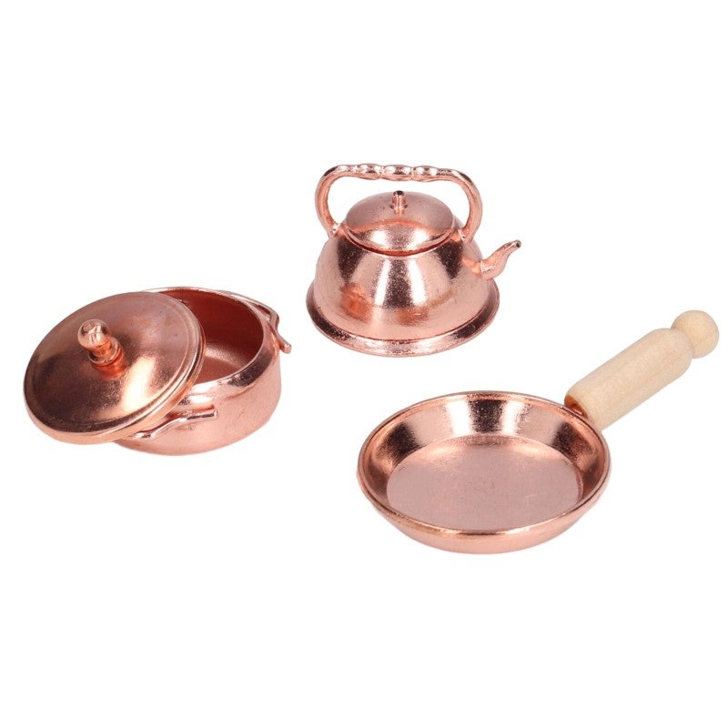 Miniature Kitchen Set: 1:12 Scale Metal Mini Shape Dollhouse Cookware Set - Compact Portable Dollhouse Accessories for 1:12 Dollhouse, Children Aged 3+ - Image 3