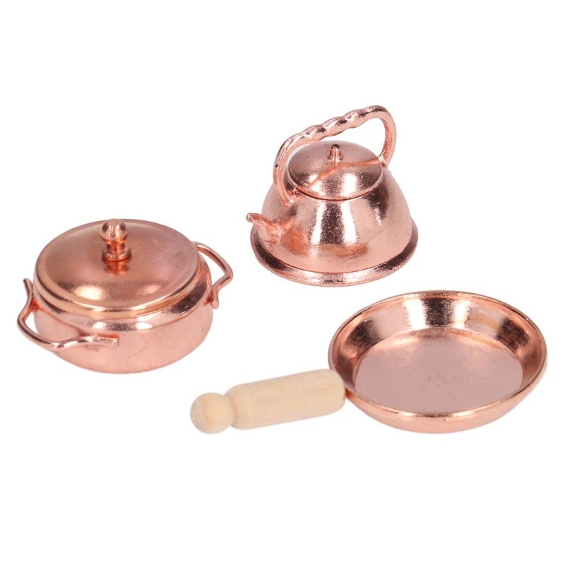 Miniature Kitchen Set: 1:12 Scale Metal Mini Shape Dollhouse Cookware Set - Compact Portable Dollhouse Accessories for 1:12 Dollhouse, Children Aged 3+ - Image 2