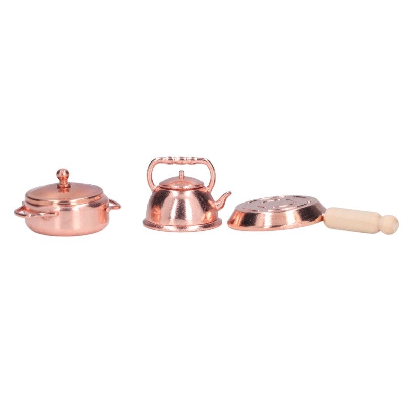 Miniature Kitchen Set: 1:12 Scale Metal Mini Shape Dollhouse Cookware Set - Compact Portable Dollhouse Accessories for 1:12 Dollhouse, Children Aged 3+ - Image 5