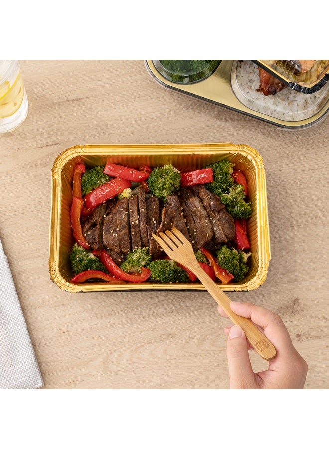 Restaurantware Foil Lux 41 Ounce Foil Pans, 200 Recyclable Aluminum Take Out Containers - Heavy Duty, Rectangle, Black And Gold Aluminum Foil To Go Containers, Freezer Safe, For Large Meals Or Sides - Image 5