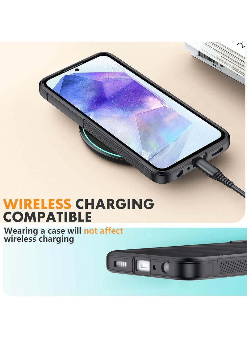 عام حافظة سامسونج جالاكسي A55 5G مع حامي شاشة زجاجي مقوى وحافظة هاتف سائلة من السيليكون الناعم المضادة للصدمات والمصنوعة من الألياف الدقيقة لحماية سامسونج جالاكسي A55 5G. - Image 5