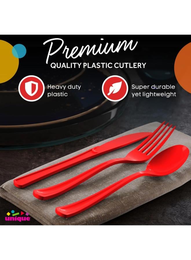 Unique 18 Assorted Cutlery Ruby Red - Image 4