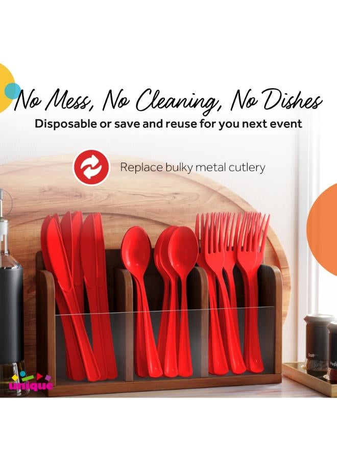 Unique 18 Assorted Cutlery Ruby Red - Image 5