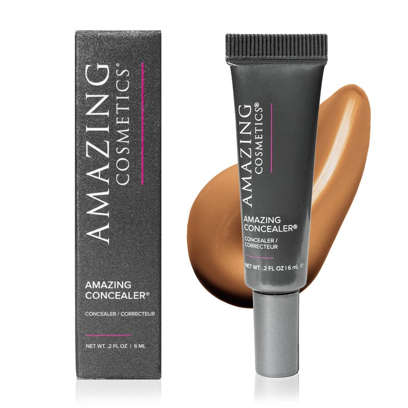 AmazingCosmetics Amazing Concealer, full coverage long wear concealer for undereye dark circles, acne, blemishes and spots, color correcting shades, melts into skin for most natural finish 0.2 oz - Image 1