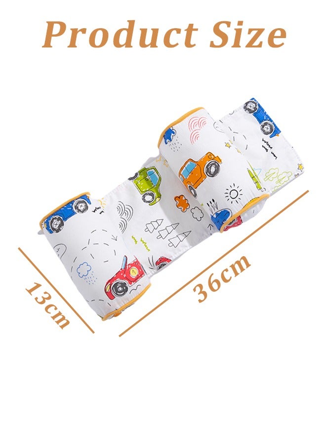 Vinnatsu Baby shaping pillow Organic Baby Infant Cushion Adjustable and Removable, Comfortable, Machine-Washable Head and Neck Support Correcting baby's head shape Cartoon Car Pattern - Image 3