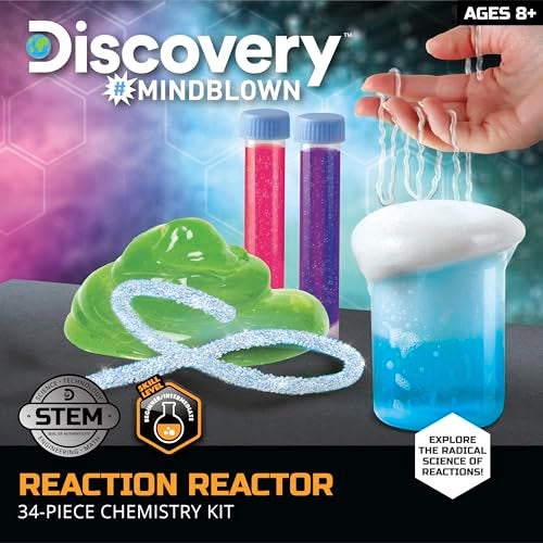Discovery Reaction Lab Chemistry Set 41 STEM Experiments for Kids Includes Black Light Pen Crystal Growing Slime Goo Educational Learning Toy Science Activity Kit Boys Girls Gift Age 8 - Image 5
