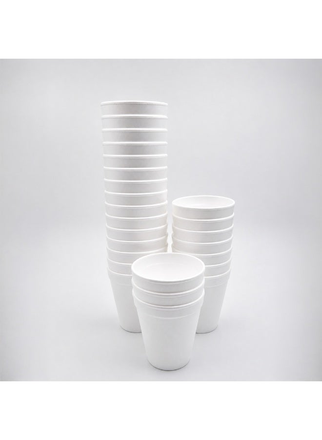 IDEAL PACK 6 oz Foam Cups Disposable – White Cups for Hot & Cold Beverages, Lightweight Insulated Drinking Cups for Tea, Coffee, Juice, Party & Office Use(25 pcs) - Image 1