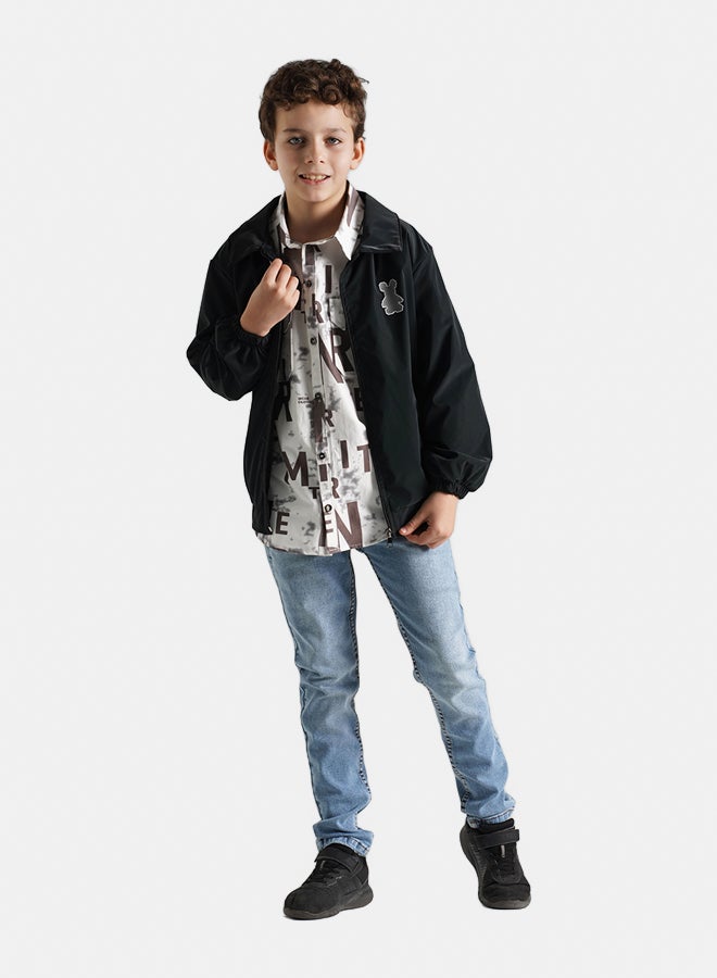 ريمينت جاكيت للاولاد خفيف للربيع اسود - Image 2