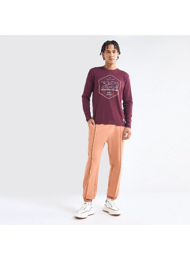 FAV Solid Regular Fit Joggers with Flexi Waistband and Pockets  - Image 1