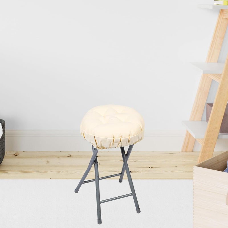 Garneck Stool Covers Stretchable Elastic Beige 30cm Thickened Washable Non-Slip Bar Stool Seat Cushion Sleeve for Home Kitchen Dining Bar - Image 5