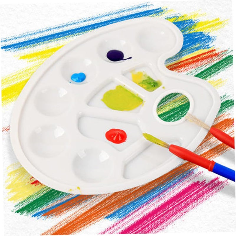 8 Pcs Plastic Color Mixing Palette Paint Tray Easy Clean Durable White Pink Green Blue - Image 4