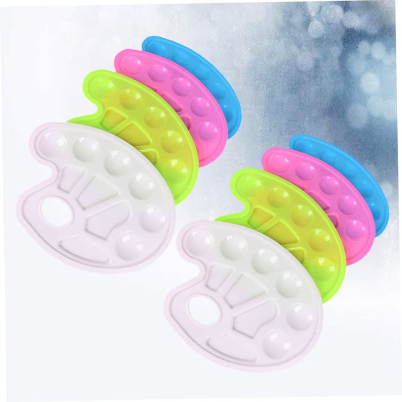 8 Pcs Plastic Color Mixing Palette Paint Tray Easy Clean Durable White Pink Green Blue - Image 3