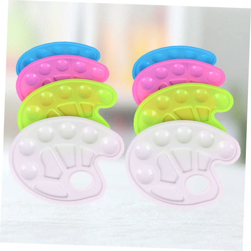 8 Pcs Plastic Color Mixing Palette Paint Tray Easy Clean Durable White Pink Green Blue - Image 5