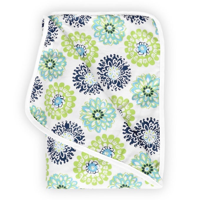 FLORET 100 COTTON SINGLE KIDS DOHAR 120 GSM SOFT LIGHTWEIGHT THROW BLANKET COZY BREATHABLE BEDDING ALLSEASON COMFORT 140 X 100 CM GREEN BLUE