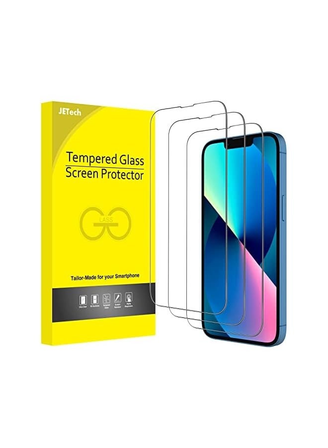 Jetech Full Coverage Screen Protector for iPhone 13/13 Pro 6.1-Inch, 9H Tempered Glass Film Case-Friendly, HD Clear, 3-Pack - Image 1
