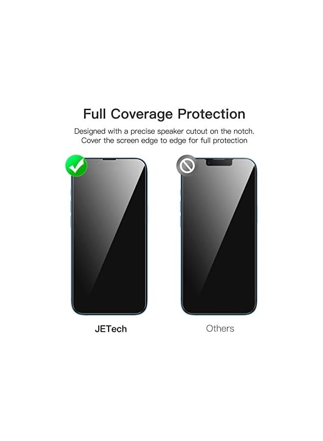 Jetech Full Coverage Screen Protector for iPhone 13/13 Pro 6.1-Inch, 9H Tempered Glass Film Case-Friendly, HD Clear, 3-Pack - Image 2