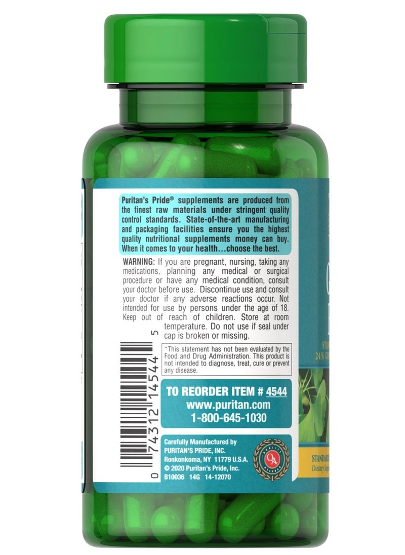 Puritan's Pride - Ginkgo Biloba Standardized Extract 120 mg 100 Capsules - Image 1