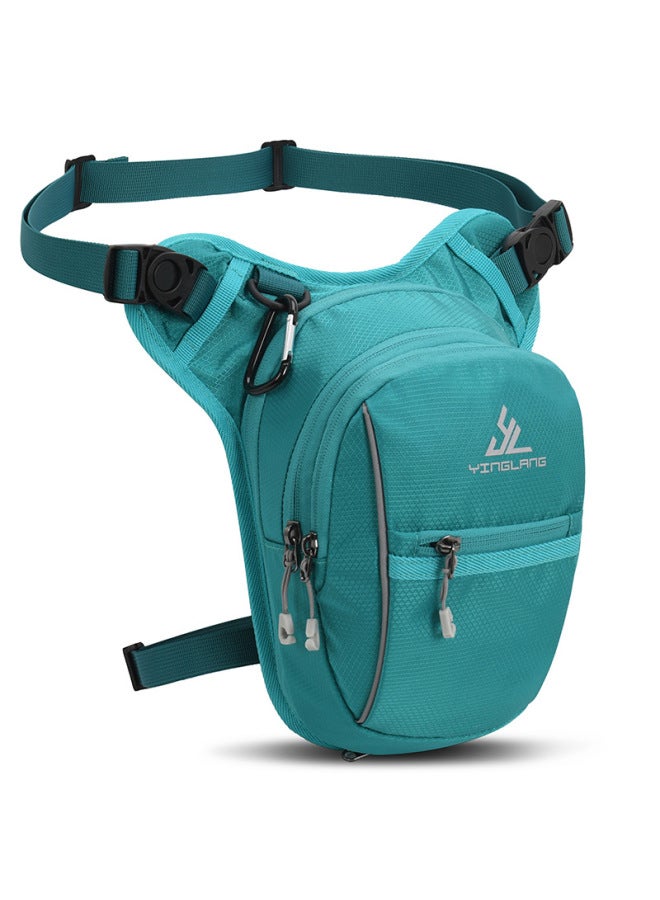 Generic Outdoor Sports Leg Bag Multifunctional Water-repellent Chest Bag Crossbody Bag Motorcycle Riding Mobile Phone Waist Bag Special Donation-Color:Lake Blue - Image 1