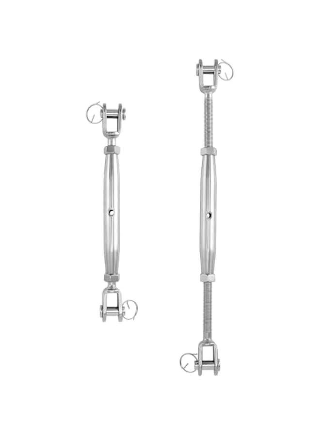 Arabest Jaw Closed Body Marine Turmbuclke, 2 Pack Heavy-Duty Turnbuckles with Hook, 5,100 kg (11,200 lb) Breaking Load, Stainless Steel, 1/2 inch Thread, Adjustable Length  - Image 1