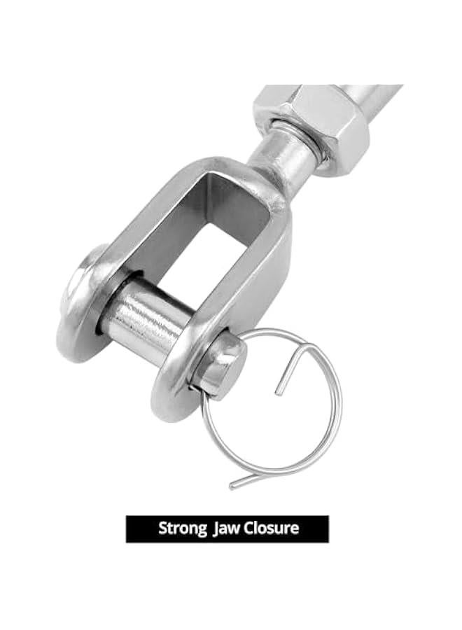 Arabest Jaw Closed Body Marine Turmbuclke, 2 Pack Heavy-Duty Turnbuckles with Hook, 5,100 kg (11,200 lb) Breaking Load, Stainless Steel, 1/2 inch Thread, Adjustable Length  - Image 3