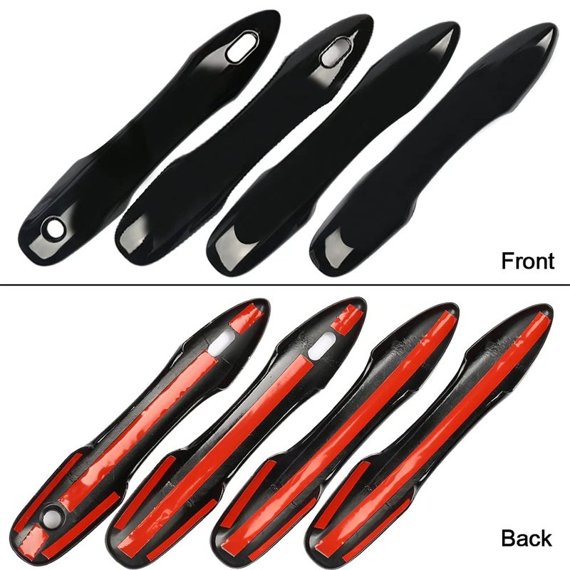 SPORTULI Black Side Door Mirror Caps + Door Handle Covers Replace for 2018 2019 2020 2021 2022 2023 2024 2025 Toyota Camry Accessories, with Smart Key Holes (Black) - Image 4