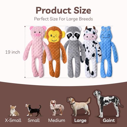 SHARLOVY No Stuffing Dog Toys 5 Pack, Crinkle Interactive Dogs Toy for Boredom, Puppy Toys for Teething to Keep Them Busy, Cute Squeaky Dogs Toy for Small, Medium, and Large Breed - Image 5