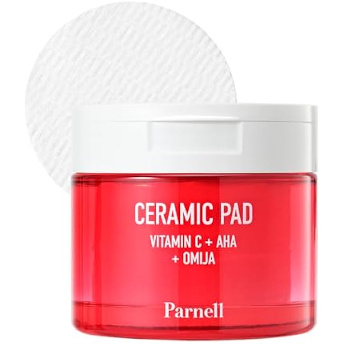 Parnell وسادات تقشير سيراميك أوميجا 9.12% من بارنيل (60 قطعة) | وسادة تونر مقشرة لطيفة يومياً مع LHA PHA فيتامين C | مظهر ناعم وواضح للعناية بالبشرة الكورية - Image 1