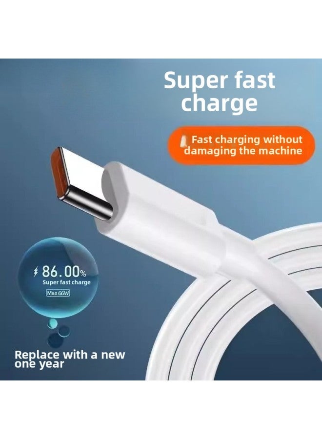 Type-c Data Cable Is Suitable For Huawei Oppovivo For Xiaomi Tpyec6a Fast Charging P40mate50 Mobile Phones-Color:Orange 66w Thick Passenger Cable Type-c [6a Super Flash Charging] Single Strip-1m  - Image 2