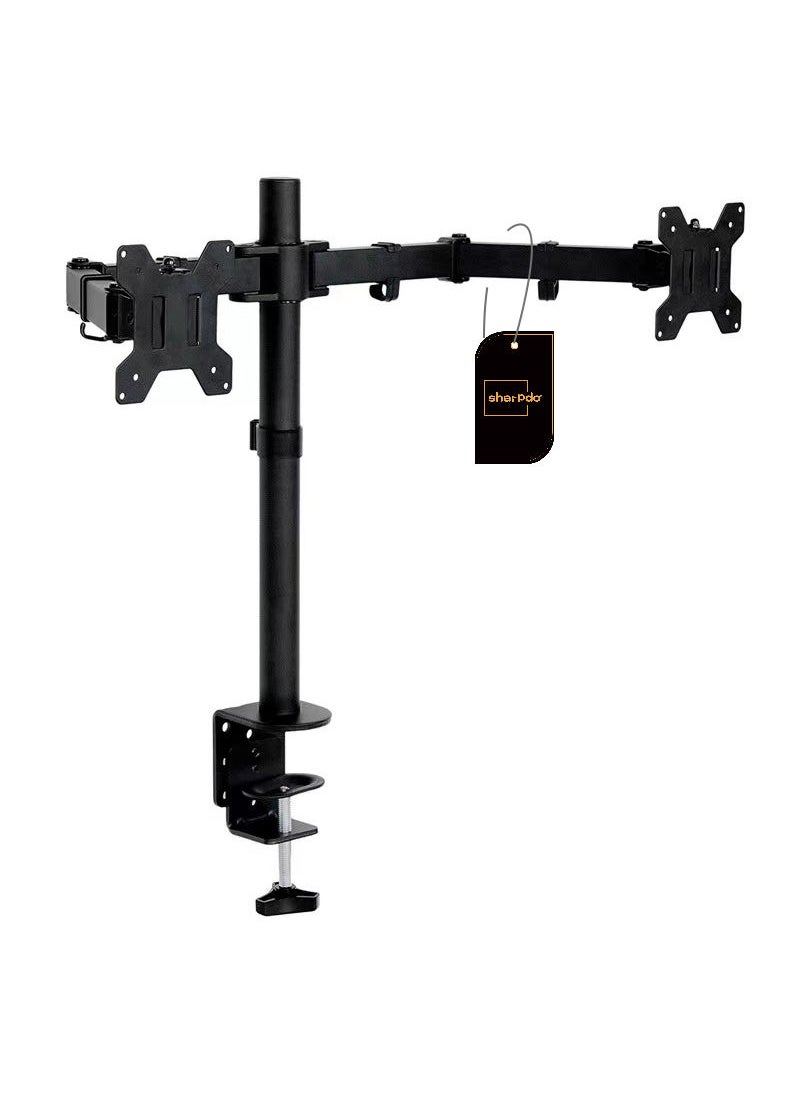Sharpdo - Dual Monitor Desk Mount, Heavy Duty Fully Adjustable Stand, Fits 2 LCD LED Screens 17-30 inches, Black, M022 - Image 1