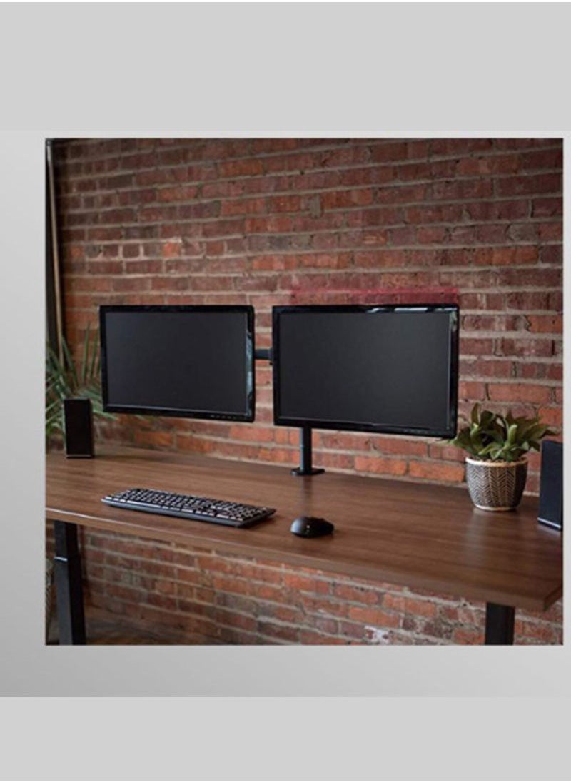 Sharpdo - Dual Monitor Desk Mount, Heavy Duty Fully Adjustable Stand, Fits 2 LCD LED Screens 17-30 inches, Black, M022 - Image 1