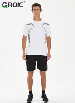 GROIC Shirts Shorts Workout Set, Men's Dry Fit Clothes Short Set Outfits for Gym Active Athletic Basketball, Gym Clothes Workout Shirts Sets for Out T Sports Running Football Athletic Exercise  - Image 5