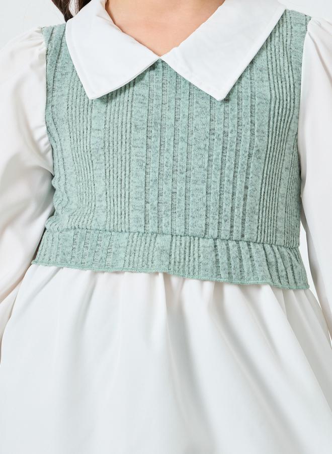 ستايلي طقم من بنطال ليقنز وبلوزة بياقة - Image 3