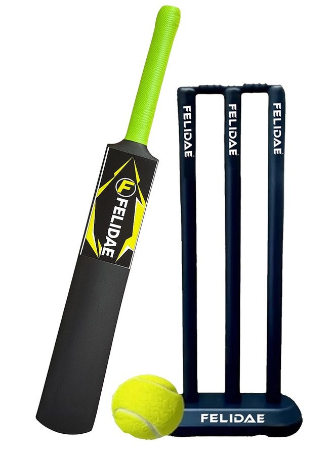 FELIDAE (Size - 3) Heavy Grade Strong Plastic Cricket Bat with Wicket Set for Boys/Girls & 1 Tennis Ball for Kids (Size 3, Age 6-10 Year Old Kids), Strong Plastic - Image 3