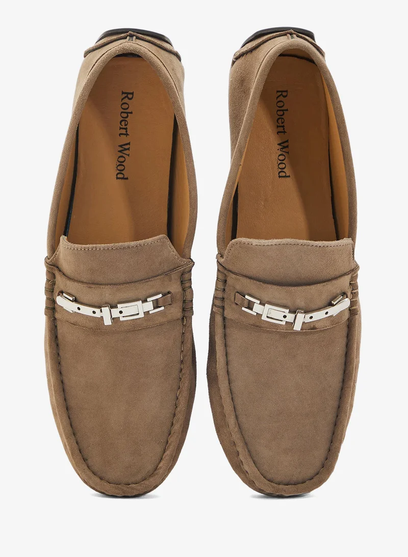 Robert Wood Genuine Suede Leather Loafers