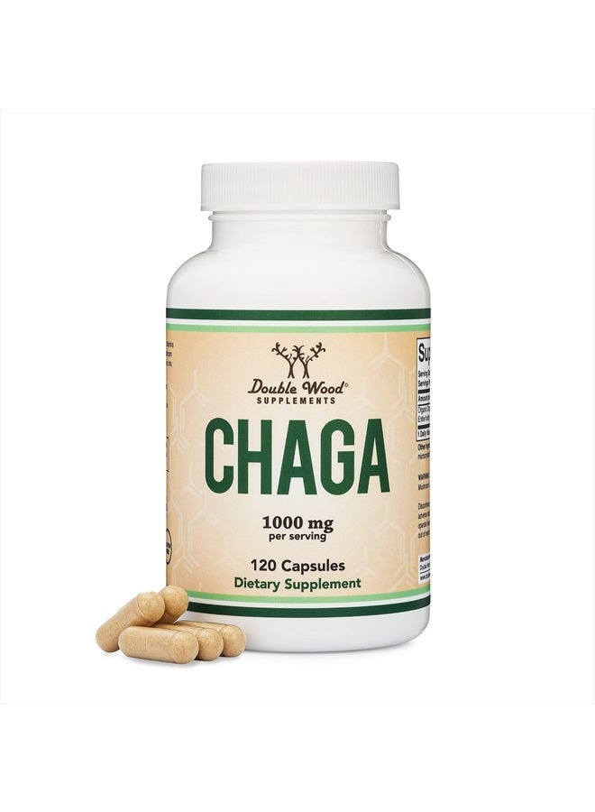 Double Wood Supplements CHAGA - 1,000mg - Dietary Supplement, 120 Capsules - Image 1