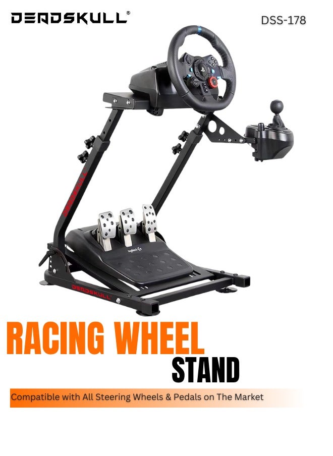 DEADSKULL - Adjustable Racing Steering Wheel Stand Compatible with All Steering Wheels & Pedals on The Market - Image 1
