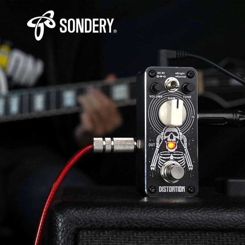 Sondery دواسة تشويه من توفر تأثيرين: تأثير ساطع (Bright) وعادي (Normal)، تحاكي صوت الغيتارات البريطانية الكلاسيكية من السبعينيات والثمانينيات، ضمن سلسلة التصاميم الفنية، مع وظيفة بايباس حقيقي (True Bypass)، وحجم صغير. - Image 4