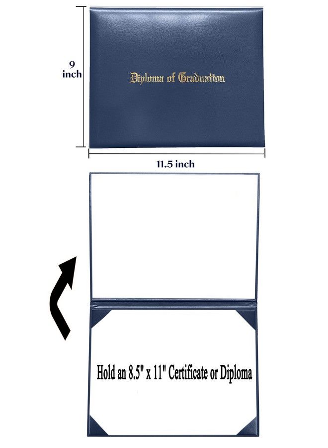 GradPlaza Diploma Cover For Certificate 8.5''X 11'' Imprinted “Diploma Of Graduation”Navy Diploma Holder Smooth - Image 5