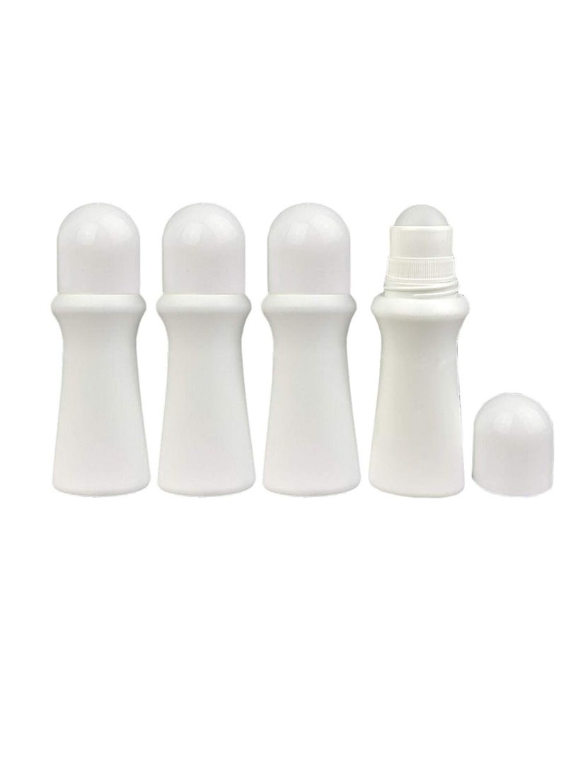 lasenersm lasenersm 4 Pieces 2.53oz /75ml Empty Refillable Roll On Bottles Roller Bottle Plastic Rollerball Bottles Reusable Leak-Proof DIY Deodorant Containers for Essential Oil Perfumes Balms Thin-Waist Style 