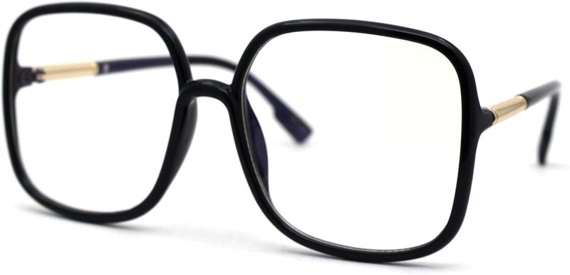 SA106 Womens 90s Oversize Rectangular Butterfly Clear Lens Eyeglasses - Image 2