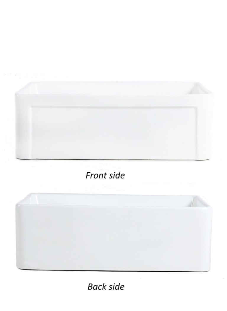 MEJE - 76.5×50.7×25.5CM Farmhouse Kitchen Sink, Utility Sink,Apron Front Sink,Reversible Single Bowl for kitchens - White Color - Image 1