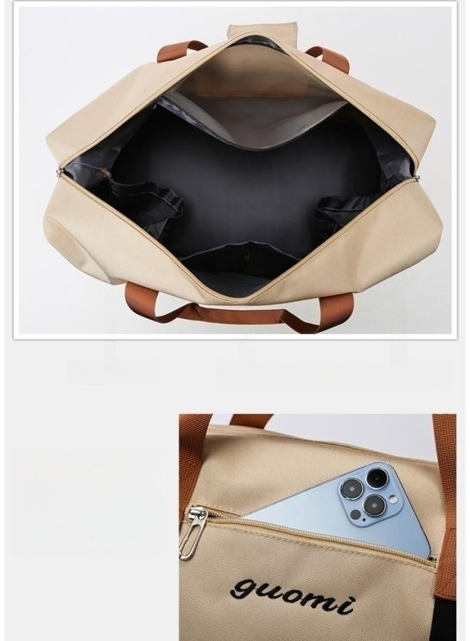 WAOKN Sports and Fitness Yoga Bag Dry and Wet Separation Contrast Color Shoulder Bag Short-distance Portable Travel Bag,Duffle Bag Sports Fitness Travel Unisex Bag Dry and Wet Separation Pocket,Shoulder and Carry On Luggage Bag With Shoe Compartment Multi-function Training,Yoga,Luggage,Gym,for Men and Women - Image 5