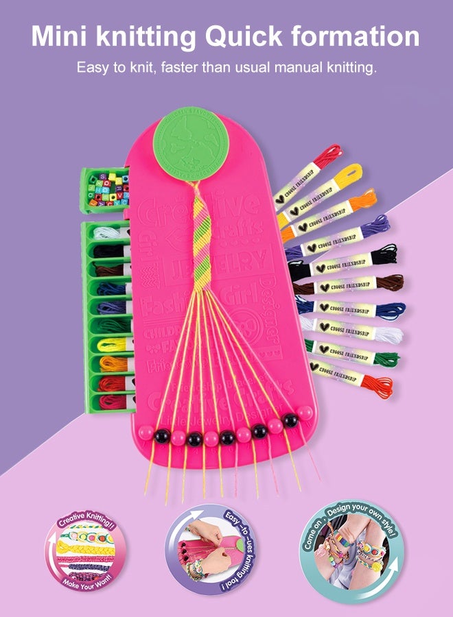 سولاكان الفنون والحرف للأطفال من عمر 8 إلى 12 سنة، مجموعة صنع أساور الصداقة للبنات، مجموعة صنع مجوهرات للأطفال مع 28 خيطًا مقصوصًا مسبقًا، مجموعة أنشطة سفر للأطفال، هدايا عيد الميلاد للأعمار 6، 7، 8، 9، 10، 11، 12 سنة – وردي/سماوي - Image 2